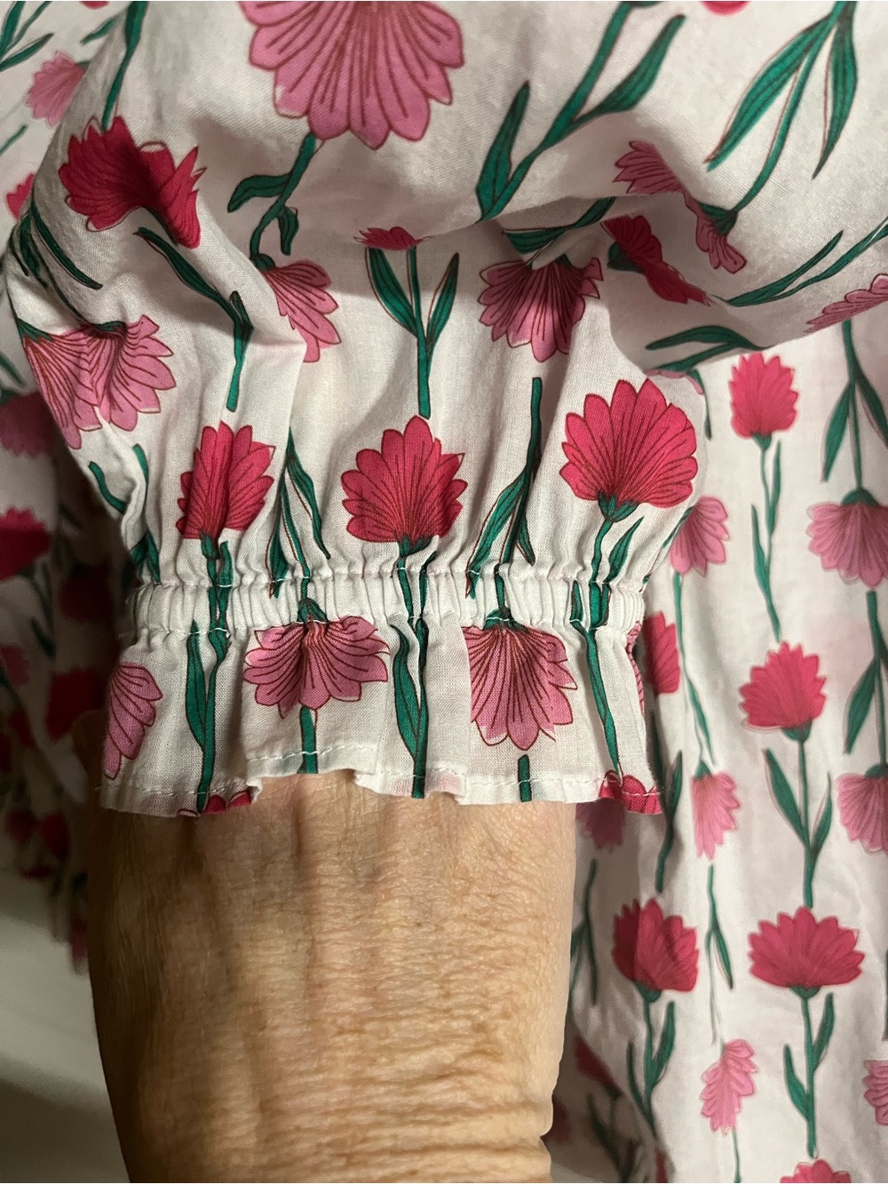 J. Crew White Blouse with Pink Floral Print - Picture 6 of 8